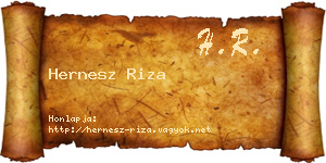 Hernesz Riza névjegykártya